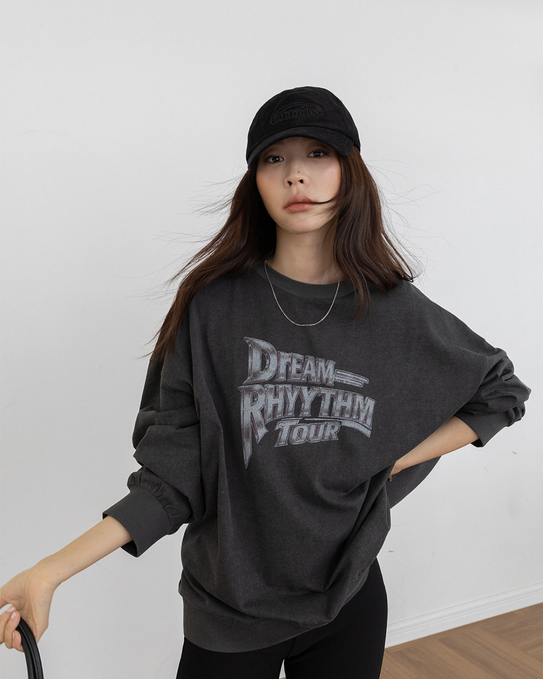 vintage print graphic oversized sweatshirt 2color 【NINE7292】