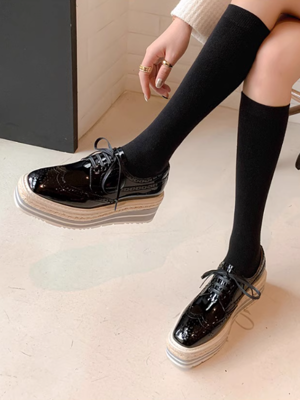 platform hemp metallic sneakers 3color【NINE8651】