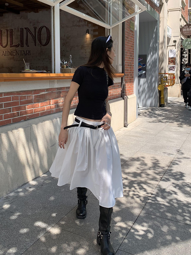 fluffily natural flare long-skirt【NINE8898】