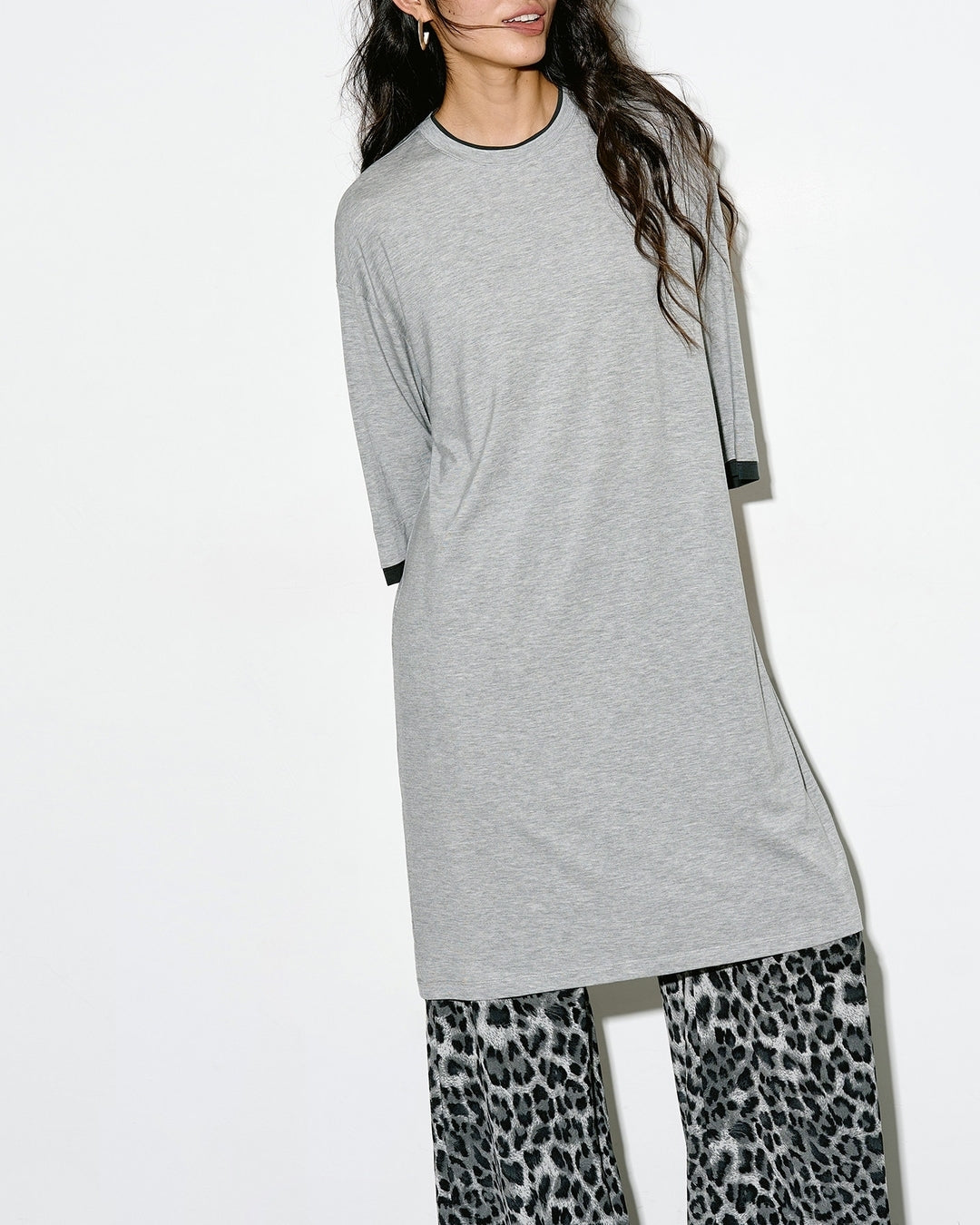 oversized two-tone t-shirt 2color【NINE0327】