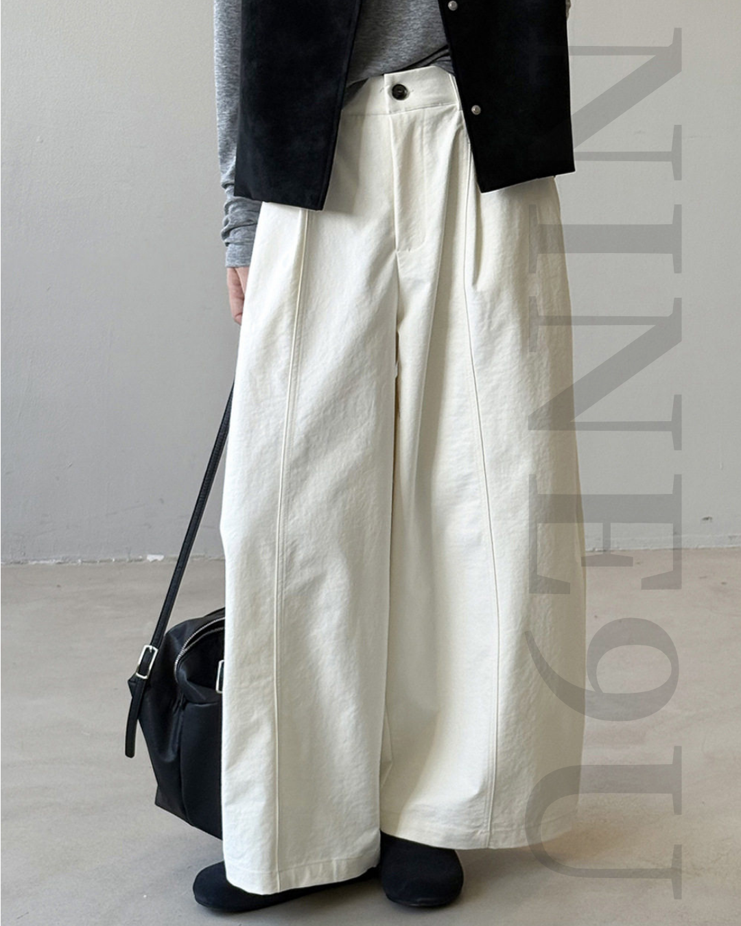 center seam wide leg pants 4color 【NINE7320】