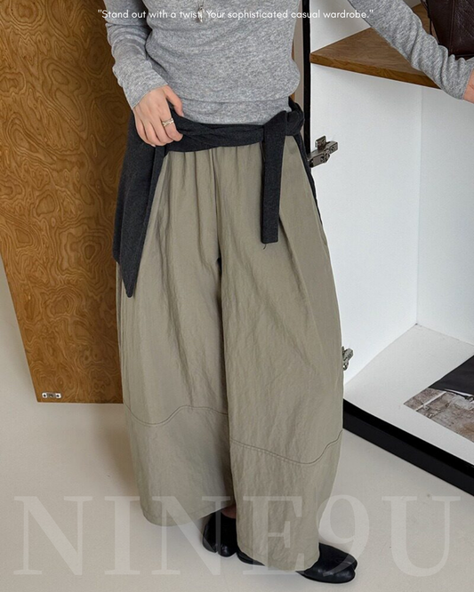 pleated seam balloon wide leg pants 3color 【NINE7323】
