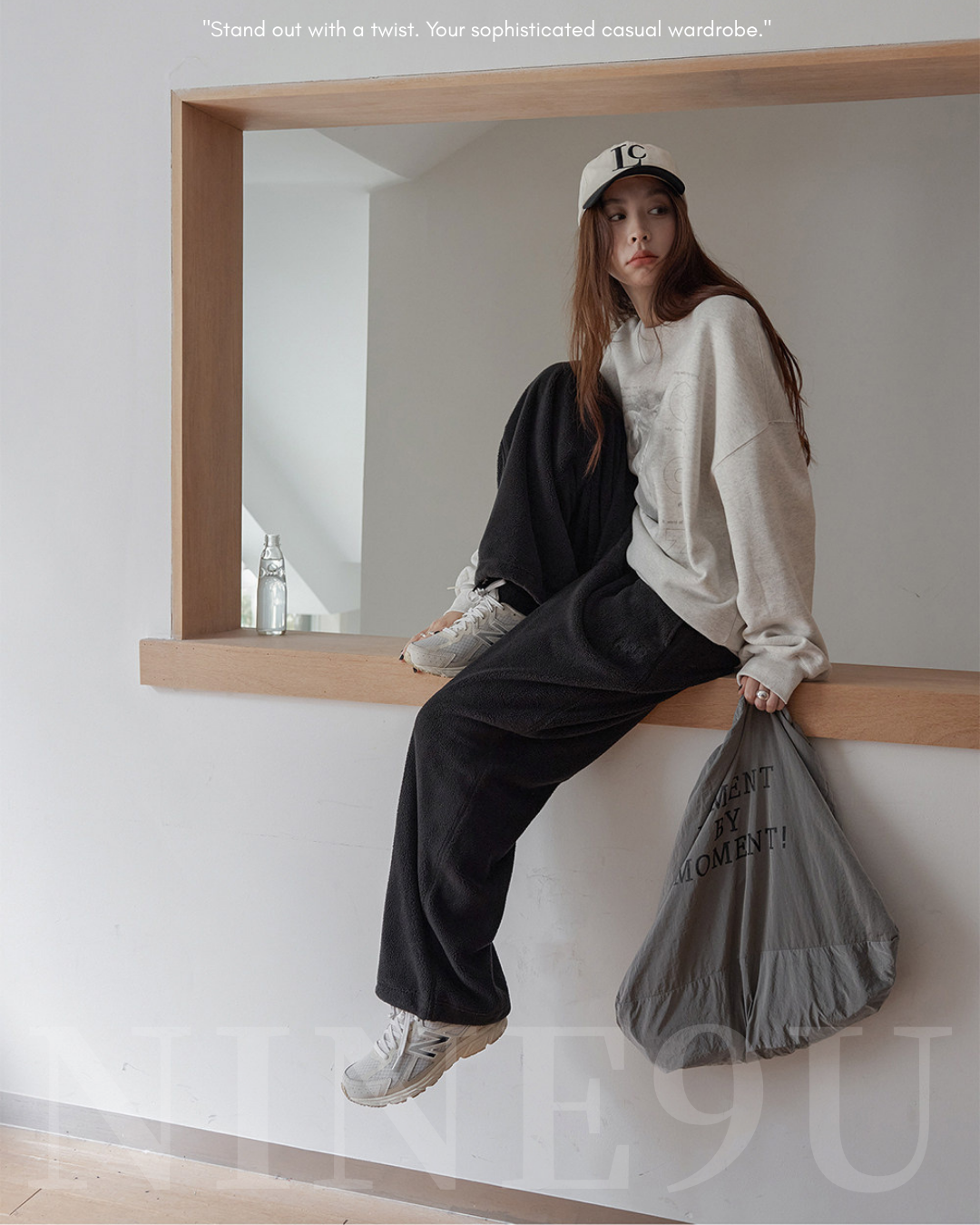 fleece wide leg sweatpants 2color 【NINE7275】