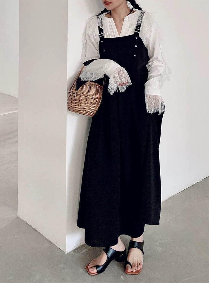 casual flared camisole long dress 1color 【NINE7054】