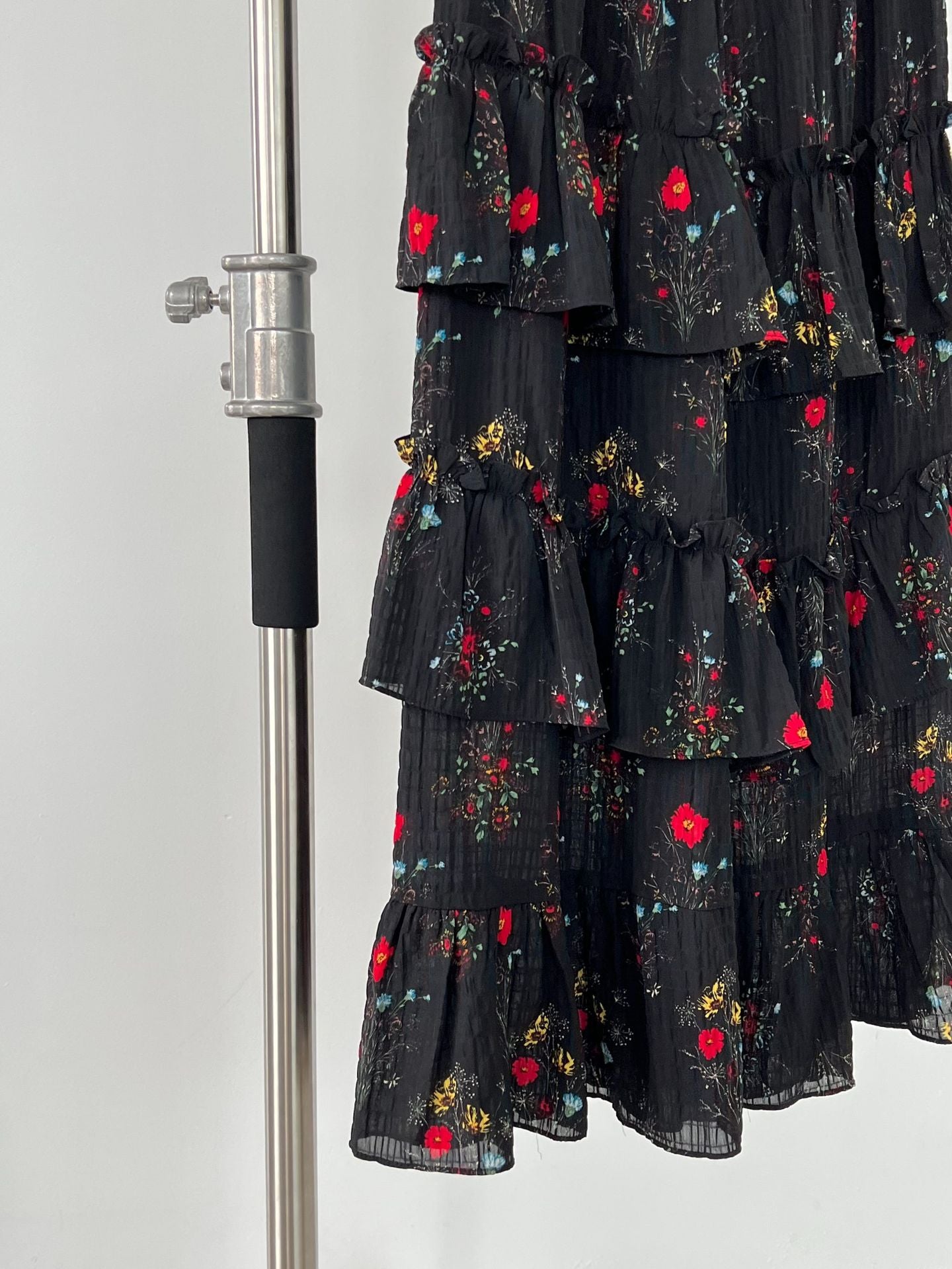 floral tiered slit maxi skirt 1color 【NINE7240】