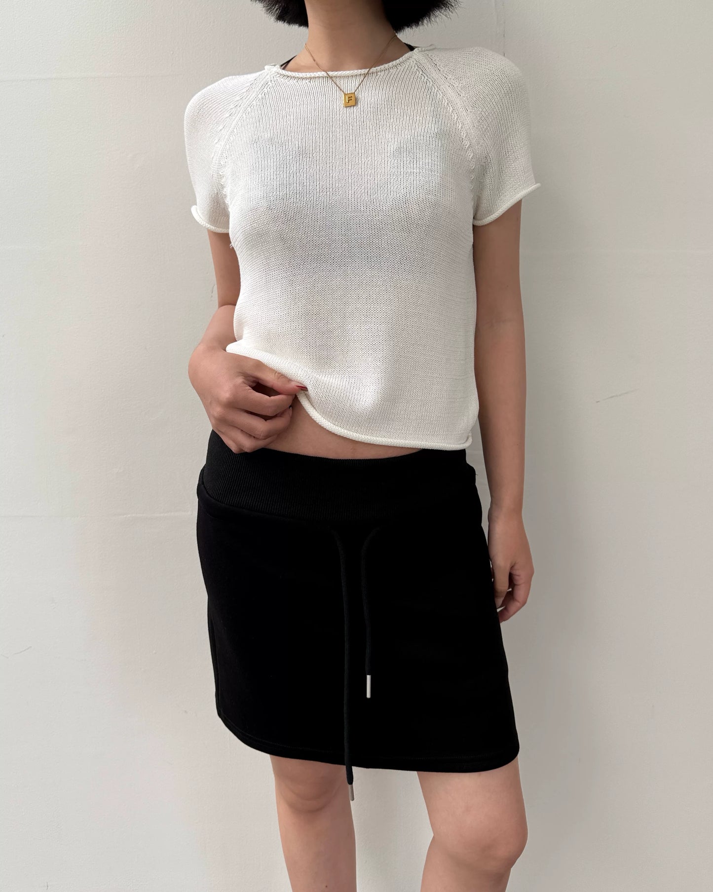 minimal short sleeve knit top 3color【NINE7004】