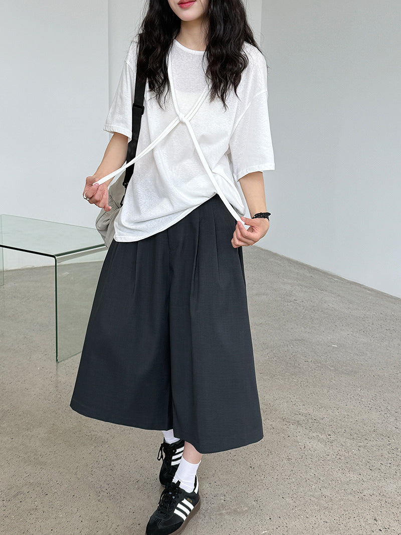 double tuck wide culottes pants 2colors 【NINE7230】
