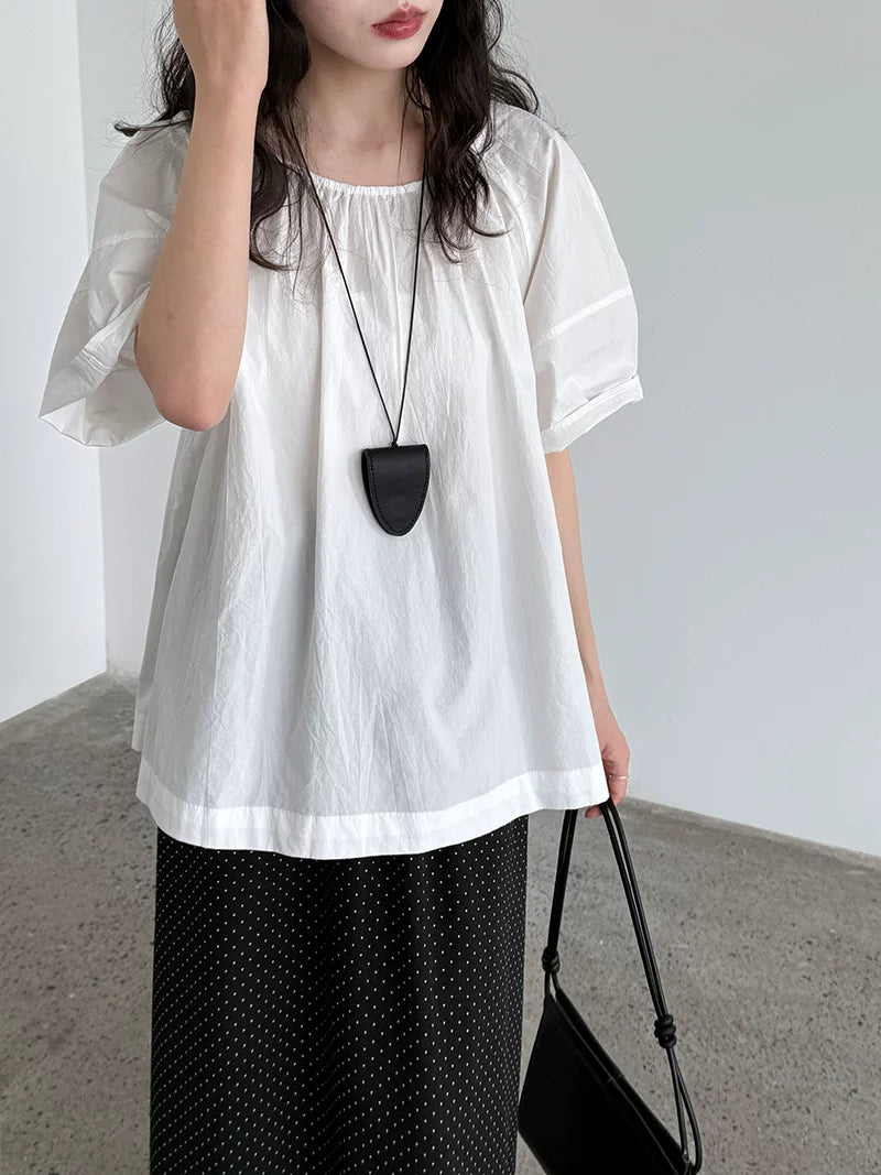 back open ribbon blouse 2color 【NINE7071】