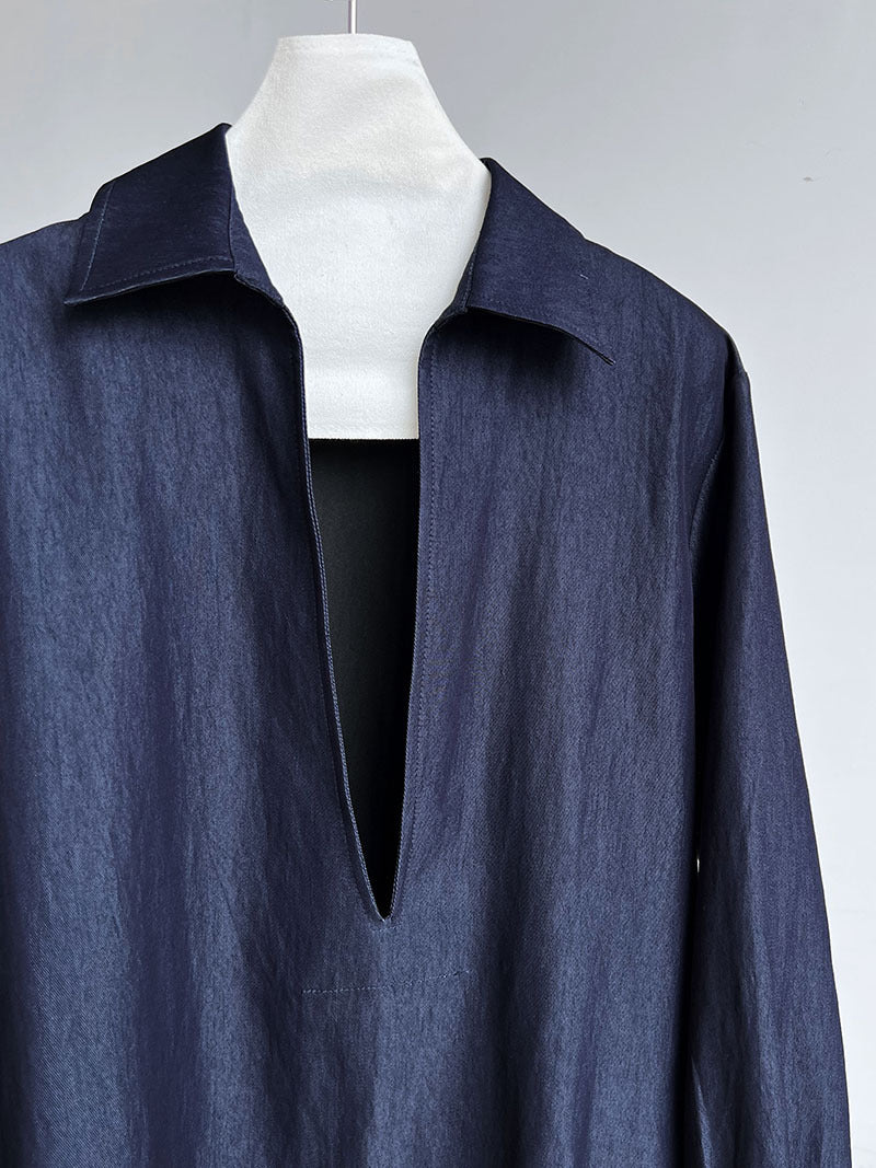 deep v neck collar shirt 1color 【NINE7248】