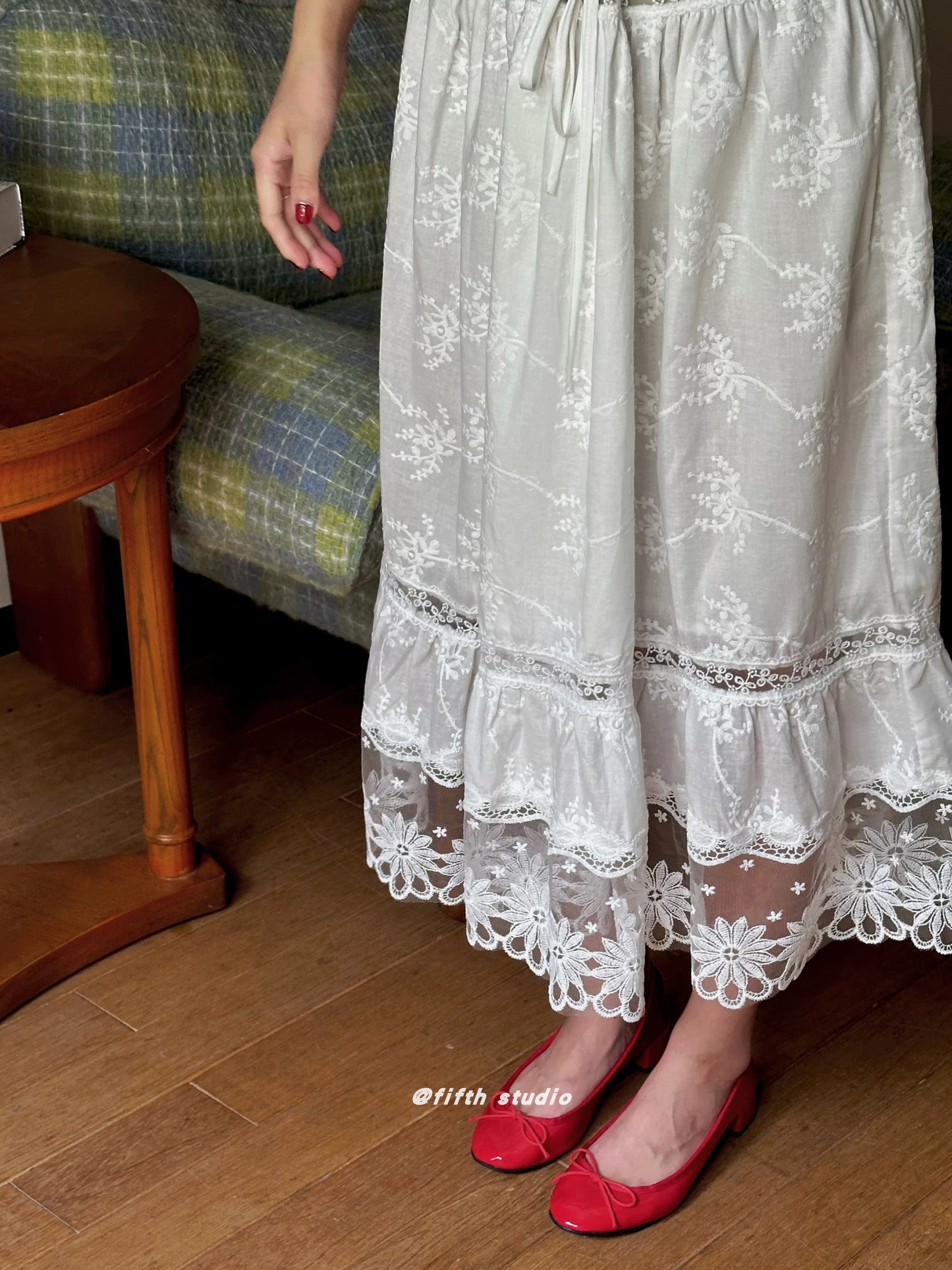 lace camisole flare skirt setup 1color 【NINE7152】