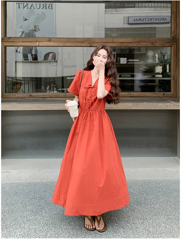 vneck aline french dress 1color 【NINE7135】