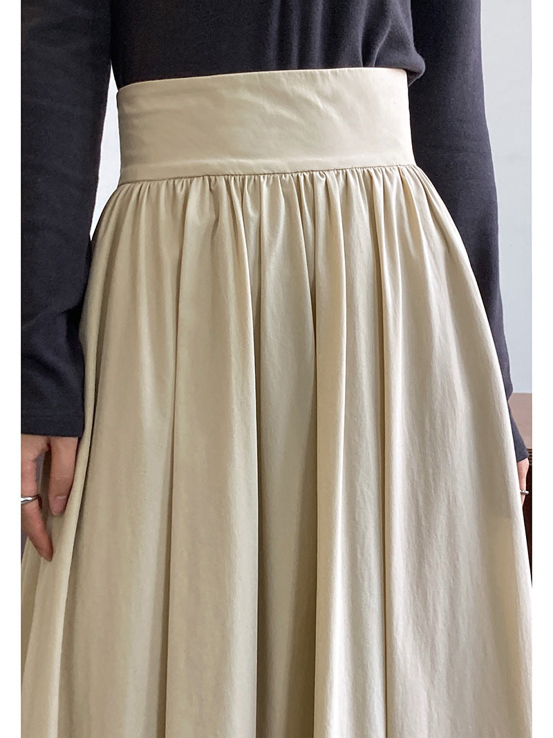 high waist gathered flare skirt 3color 【NINE7253】