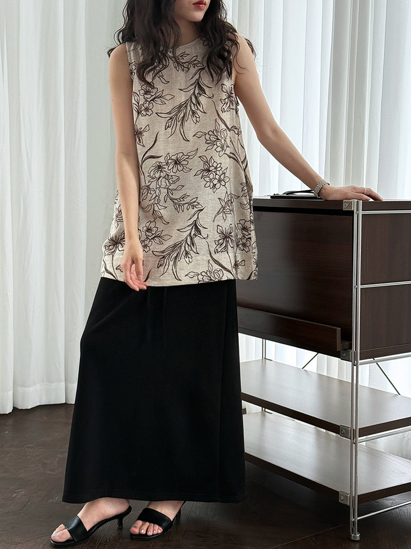 drawstring casual a line skirt 3color 【NINE7239】