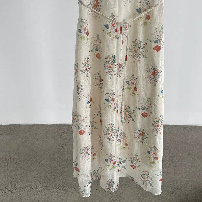 floral v neck maxi dress 1color 【NINE7068】