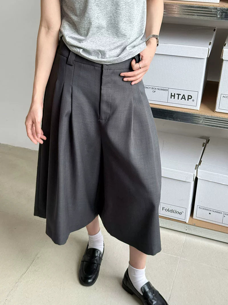 pleated wide leg pants 2color 【NINE7058】