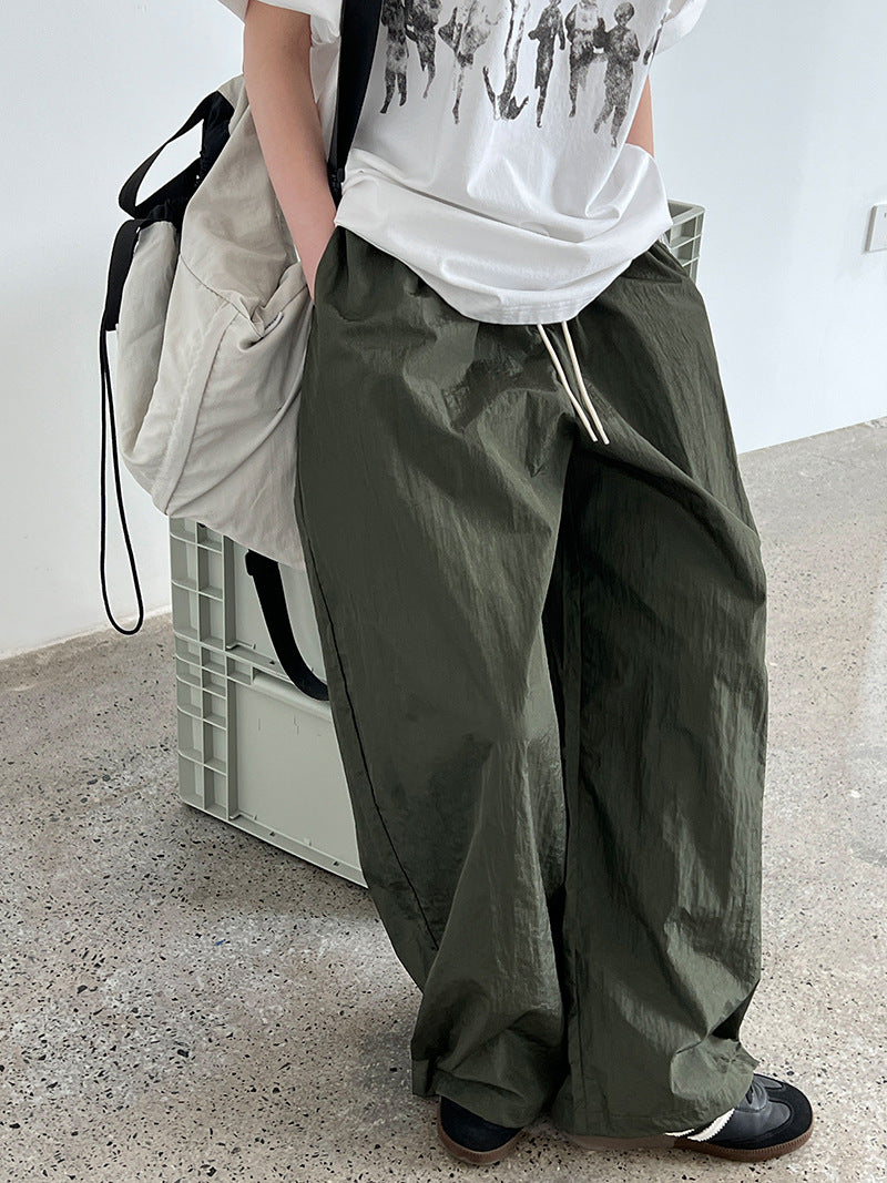 casual drawstring wide leg pants 2color 【NINE7254】