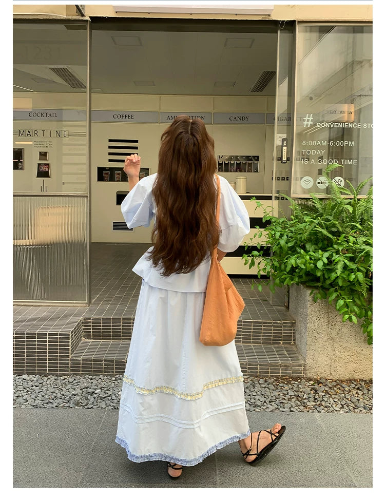 balloon sleeve skirt setup 1color 【NINE7122】