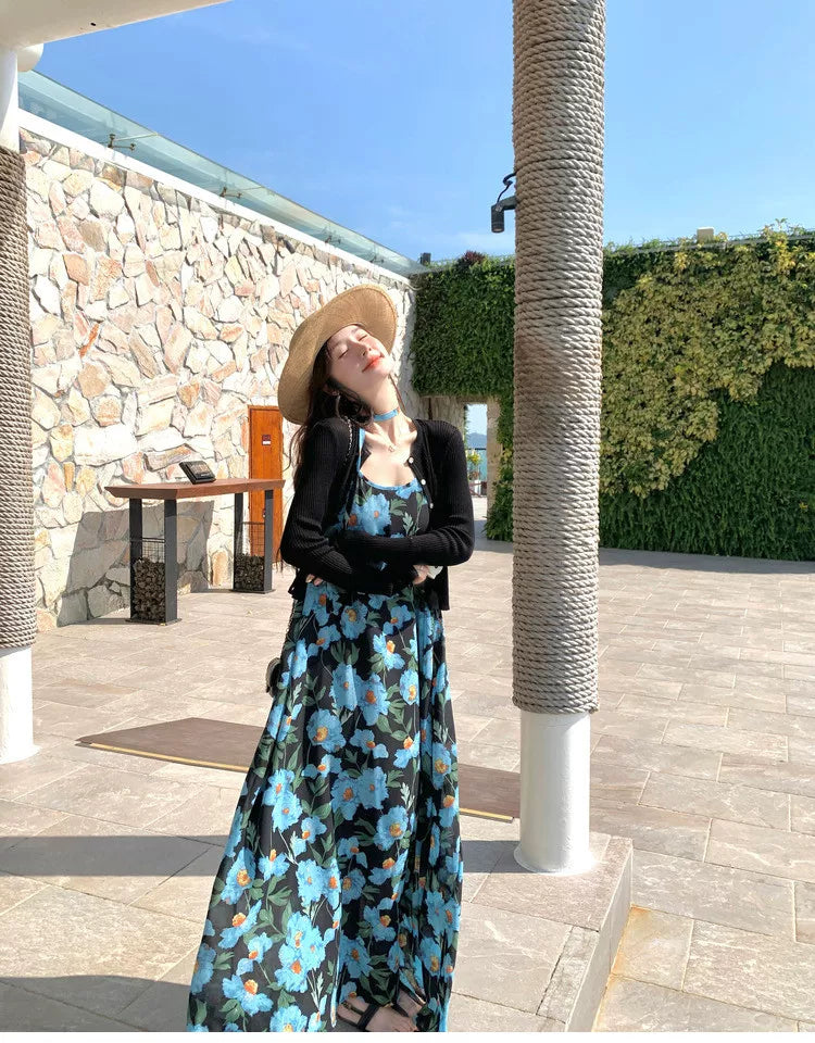 floral print camisole maxi dress 1color 【NINE7115】