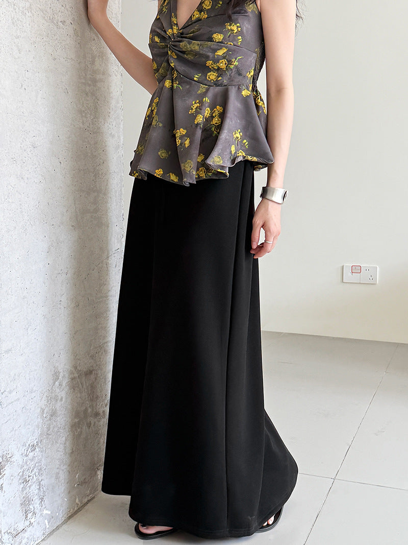 drawstring casual a line skirt 3color 【NINE7239】