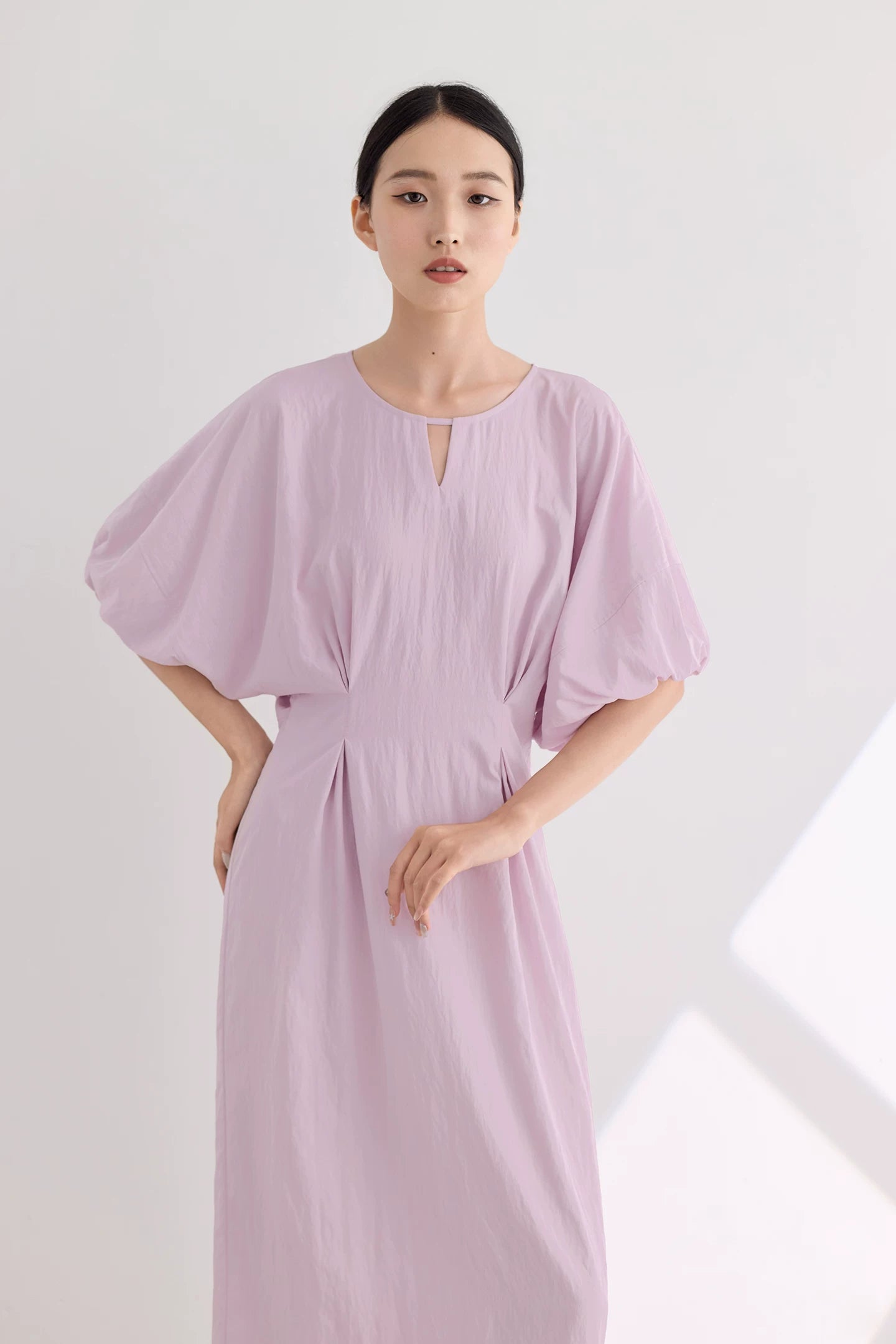 waist gathered  maxi dress 11color 【NINE7213】