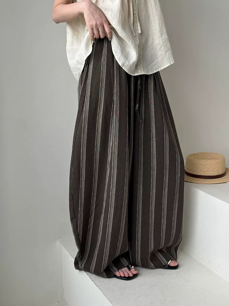 striped wide leg pants 1color 【NINE7022】