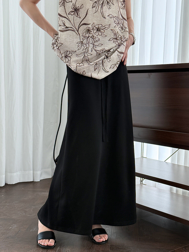 drawstring casual a line skirt 3color 【NINE7239】