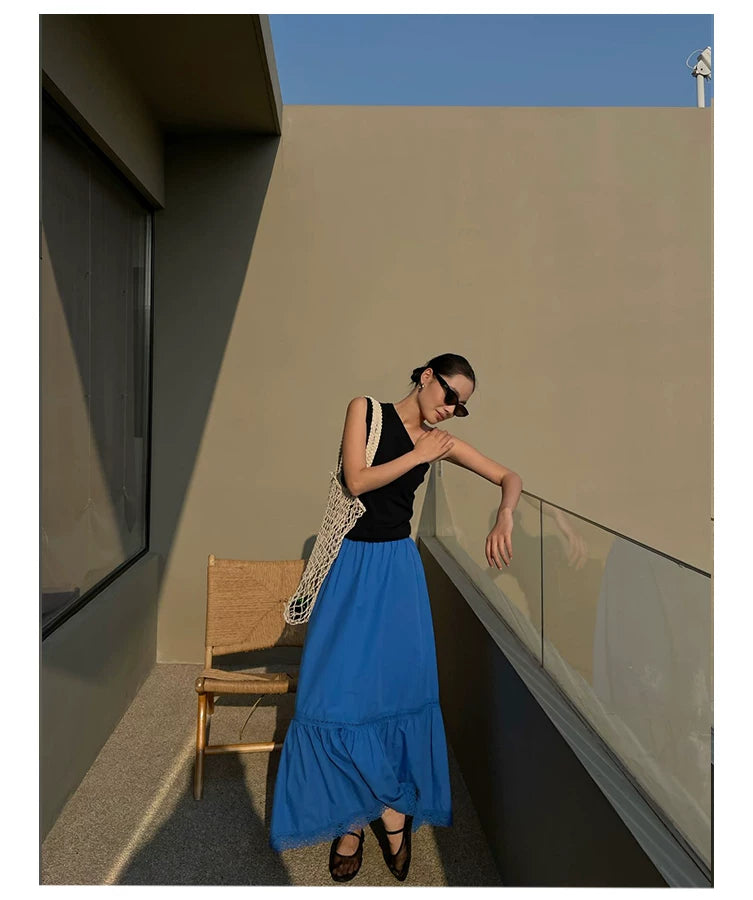 one shoulder rib sleeveless top 1color 【NINE7185】