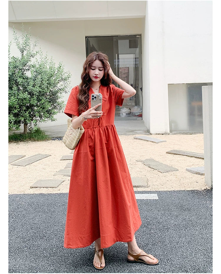 vneck aline french dress 1color 【NINE7135】