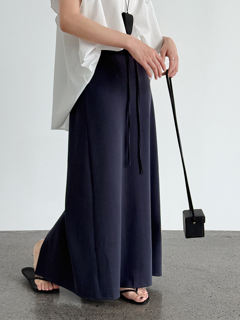 drawstring casual a line skirt 3color 【NINE7239】