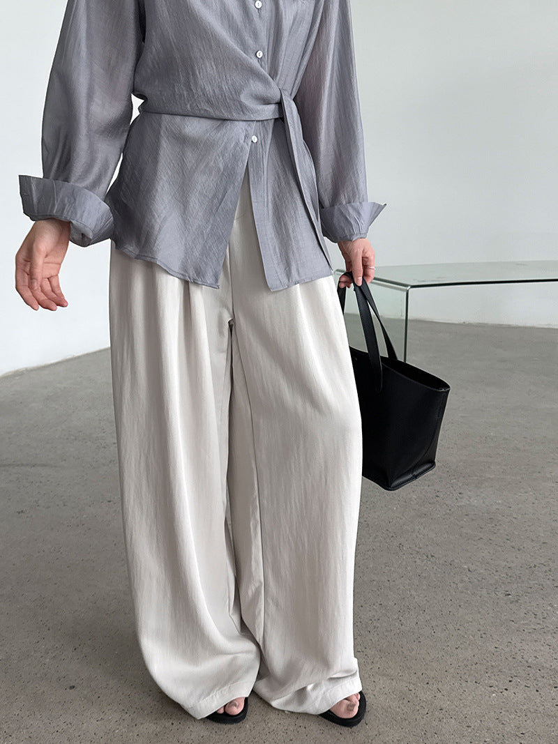 wide leg casual tuck pants 3color 【NINE7247】