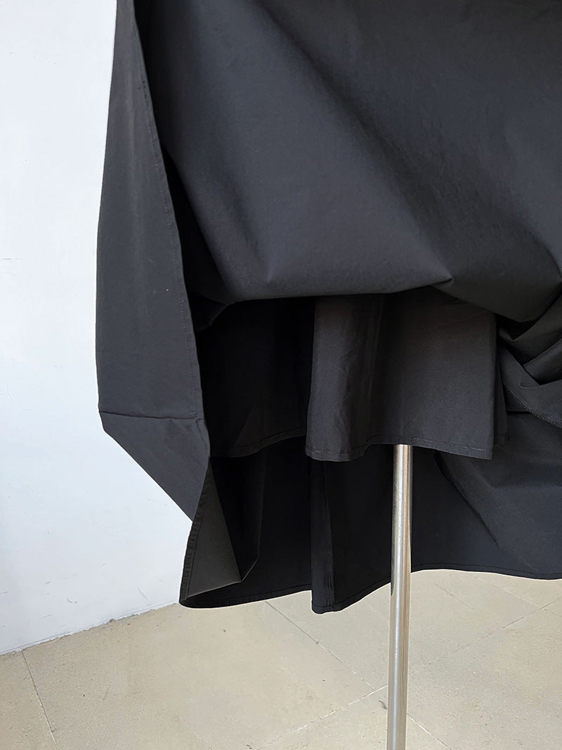 backless gathered puff sleeve dress 2color 【NINE7059】
