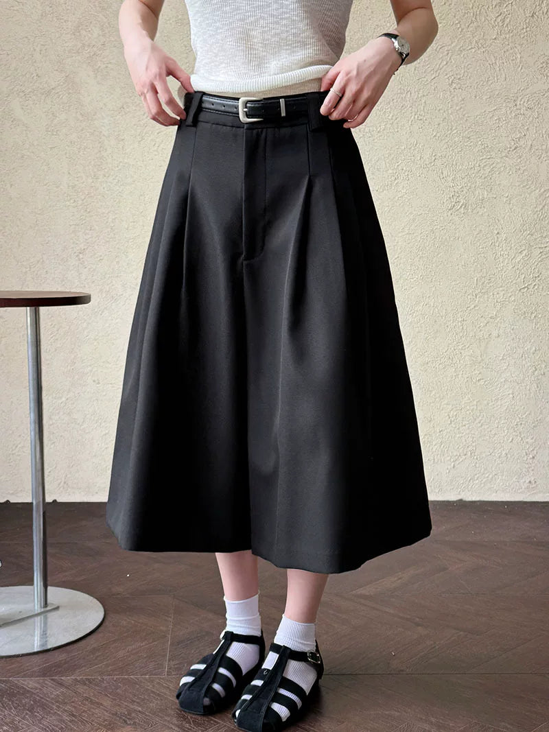 pleated wide leg pants 2color 【NINE7058】