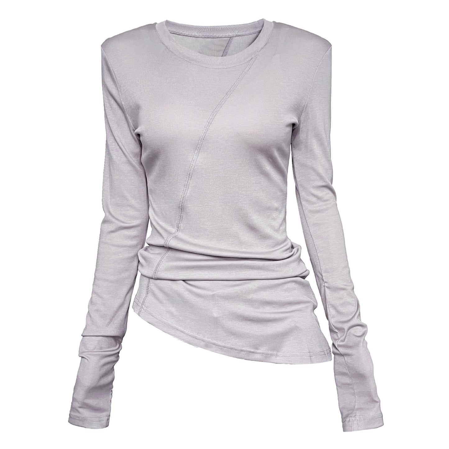 asymmetric seam long sleeve tee 4color 【NINE7245】
