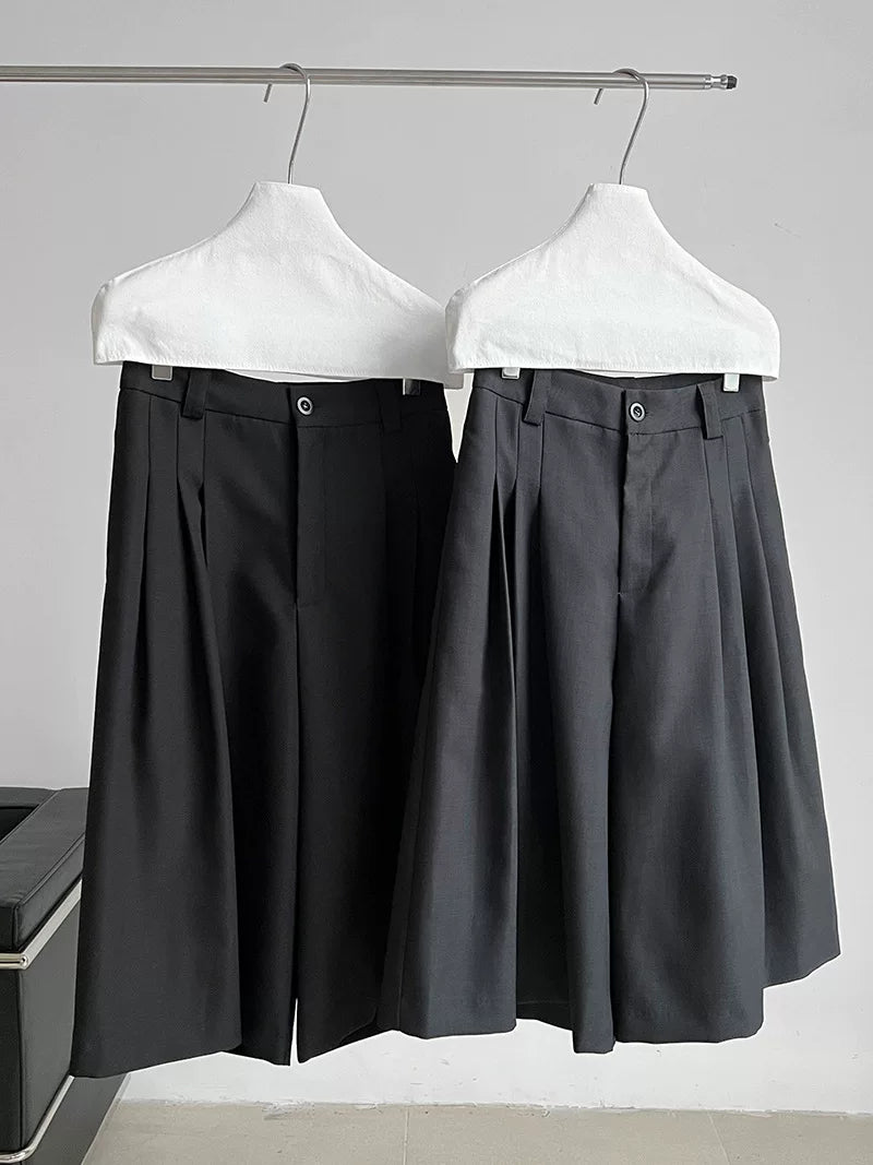 pleated wide leg pants 2color 【NINE7058】