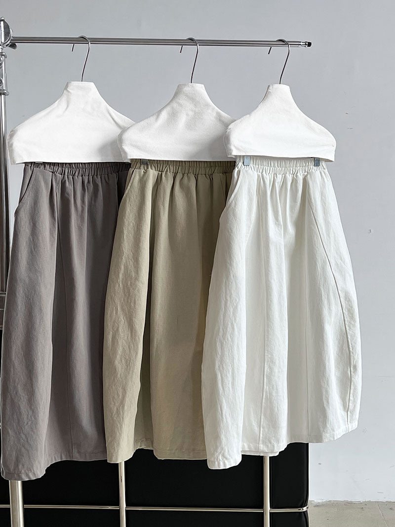 panel flare long skirt 3color 【NINE7264】