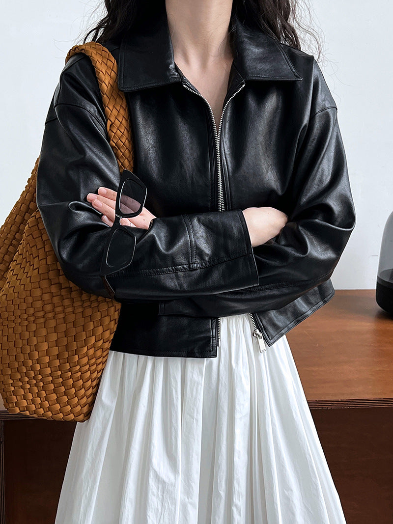 short faux leather jacket 2color 【NINE7252】