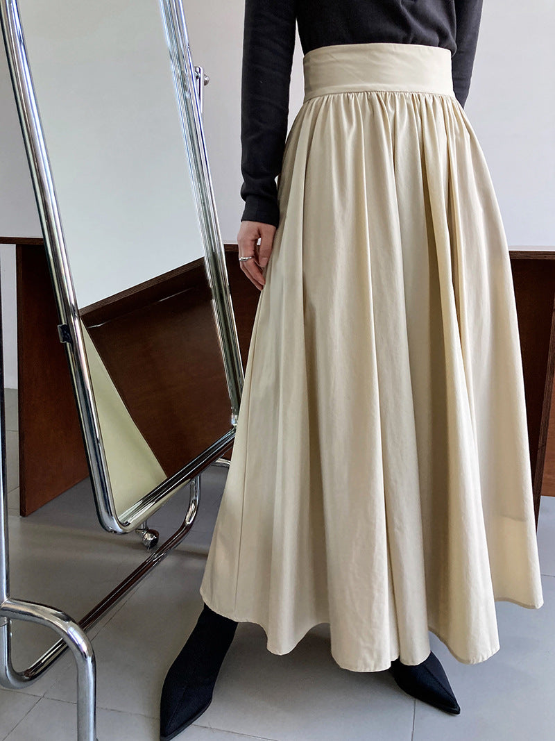high waist gathered flare skirt 3color 【NINE7253】