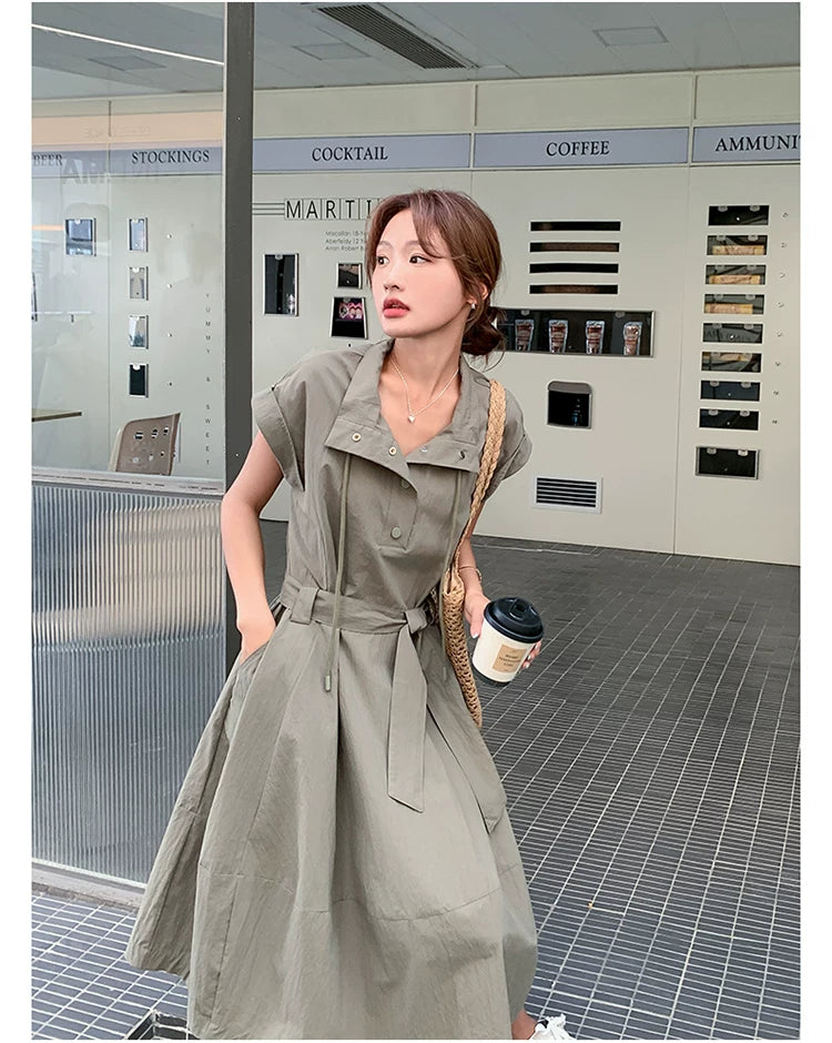 military belt safari dress 1color 【NINE7132】