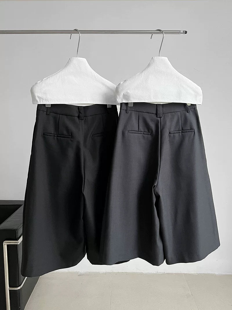 pleated wide leg pants 2color 【NINE7058】