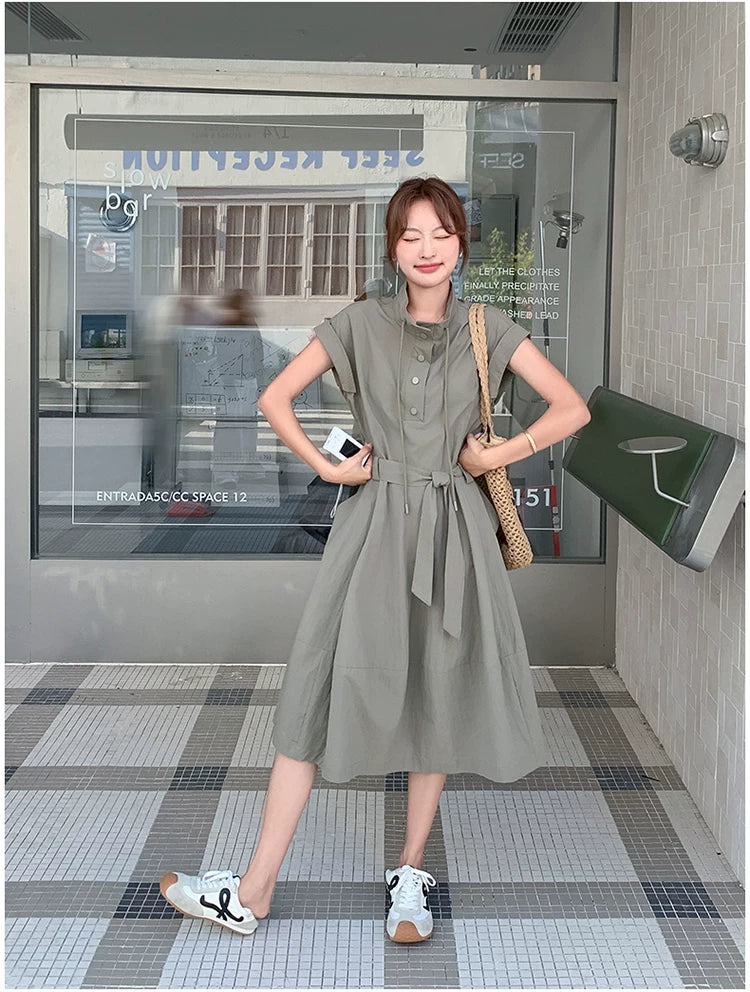 military belt safari dress 1color 【NINE7132】