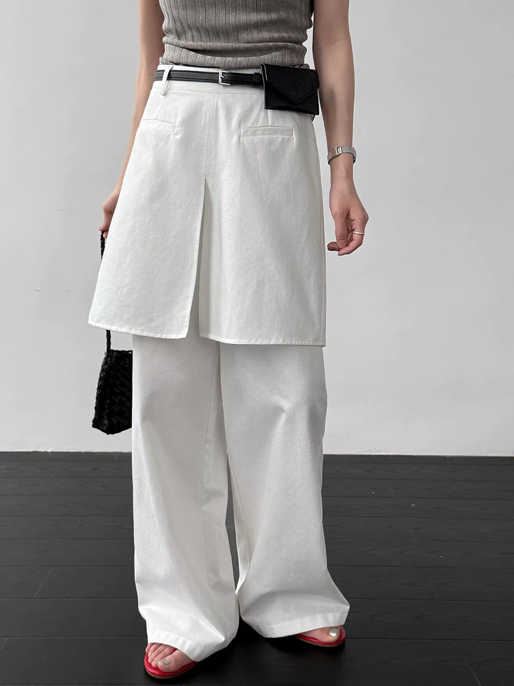 skirt layered wide leg pants 2color 【NINE7074】