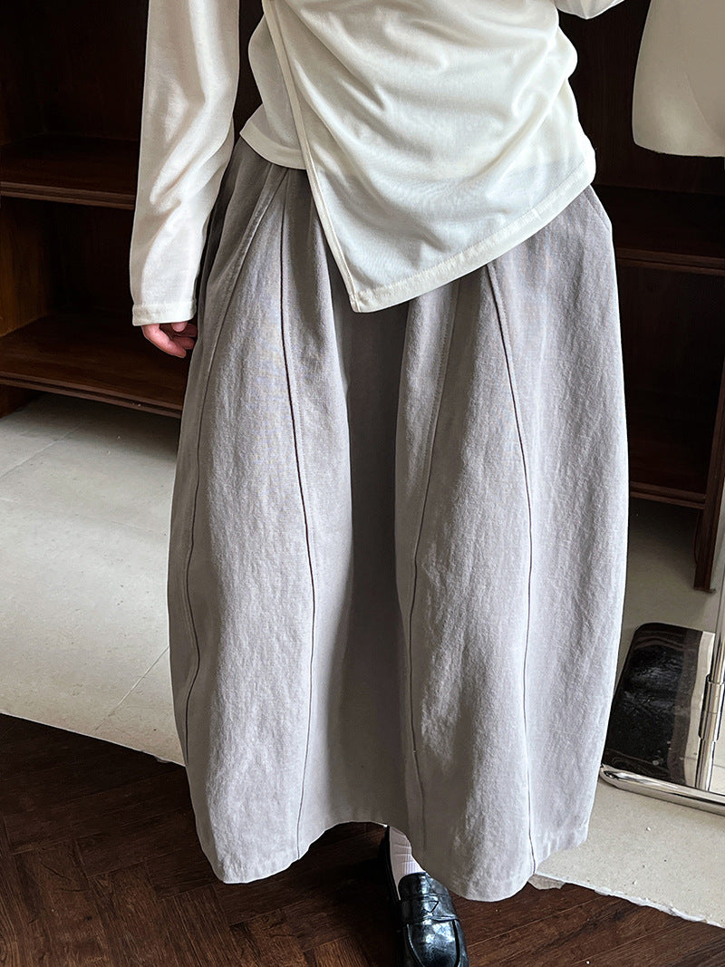 panel flare long skirt 3color 【NINE7264】