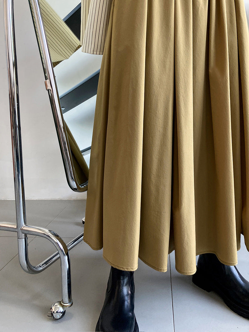 high waist gathered flare skirt 3color 【NINE7253】