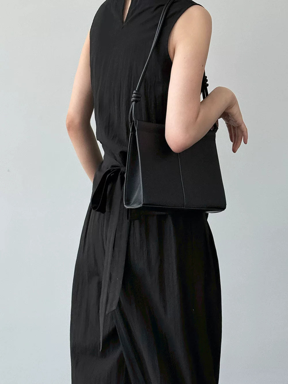 ribbon tops wide pants setup 3color 【NINE7061】