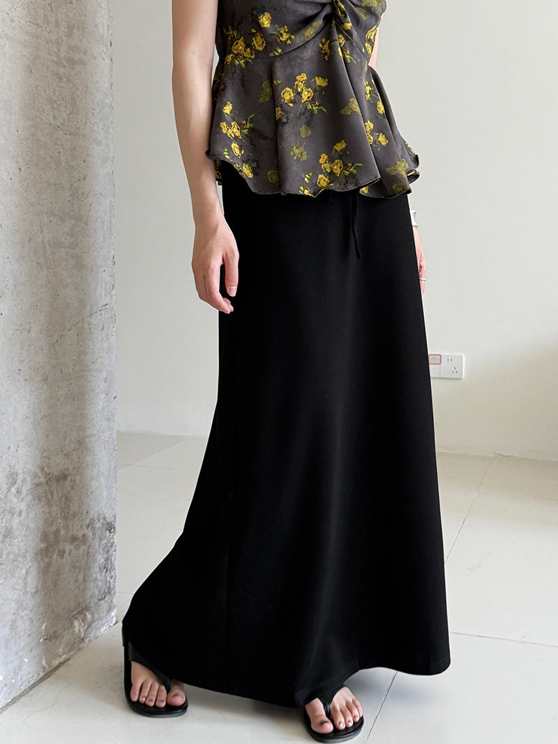 drawstring casual a line skirt 3color 【NINE7239】