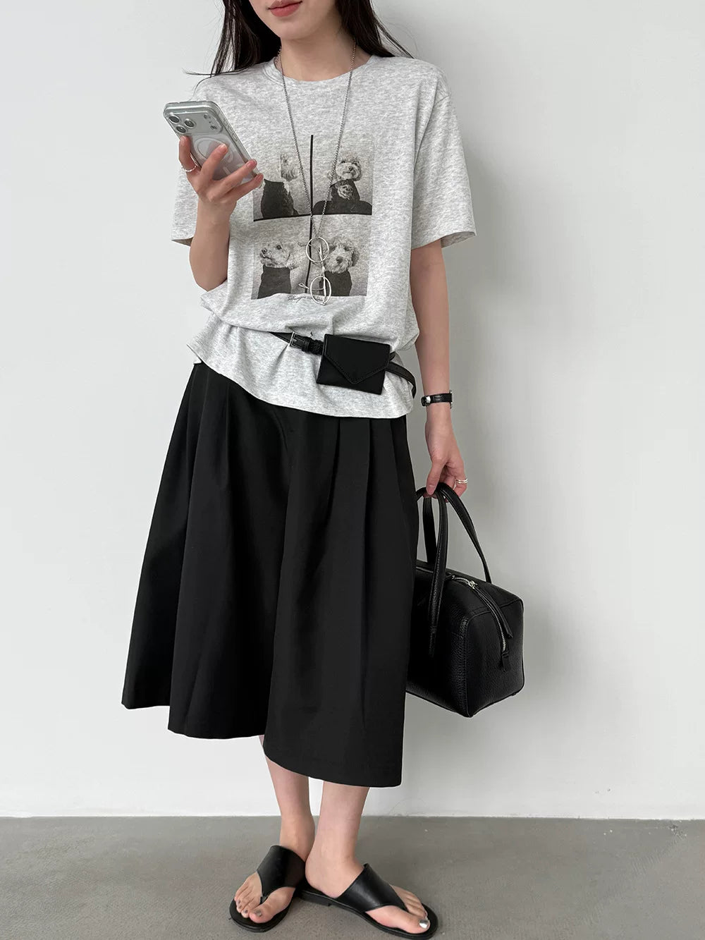dog photo print casual tshirt 2color 【NINE7080】