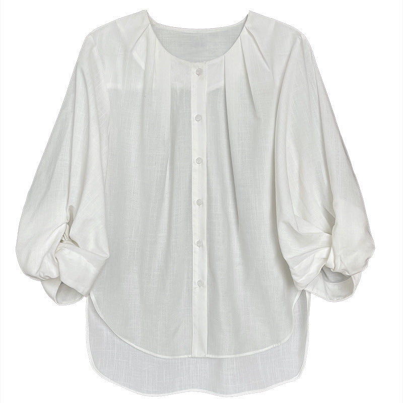 puff sleeve pleated blouse 3color 【NINE7241】