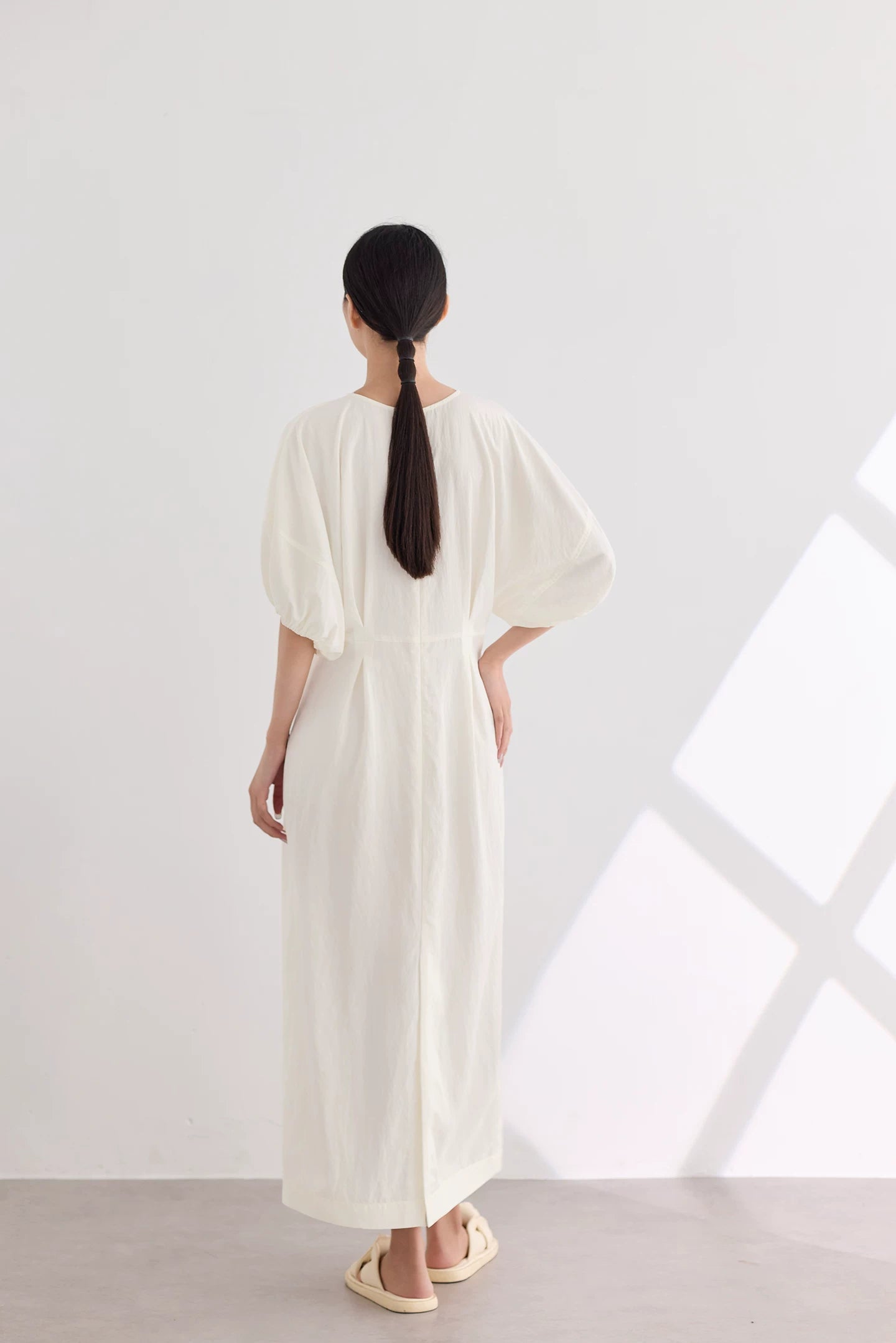 waist gathered  maxi dress 11color 【NINE7213】