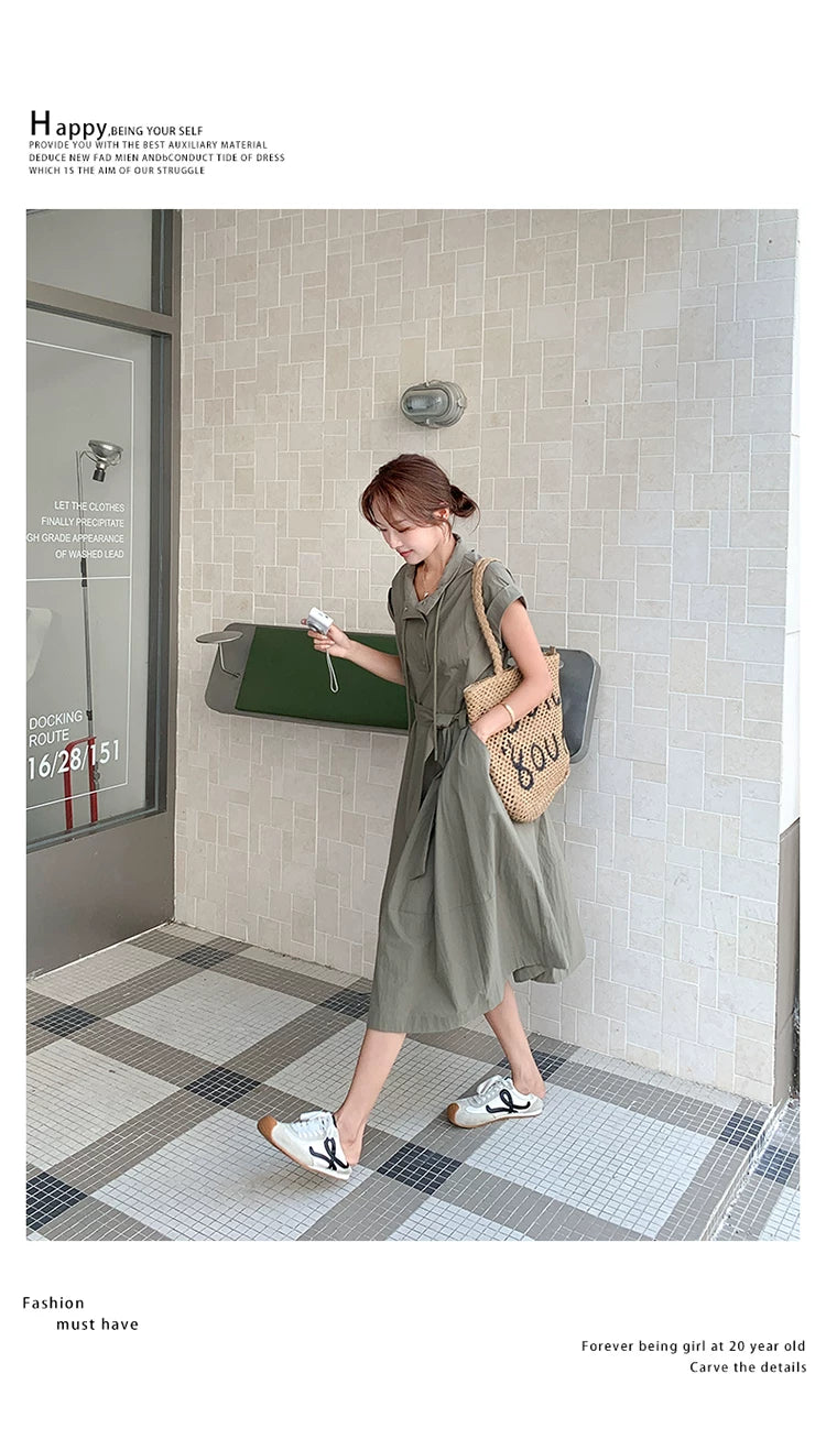 military belt safari dress 1color 【NINE7132】