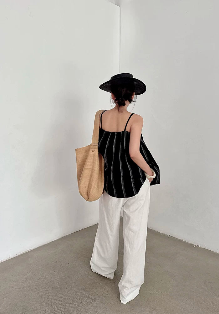 striped ribbon camisole top 1color 【NINE7047】